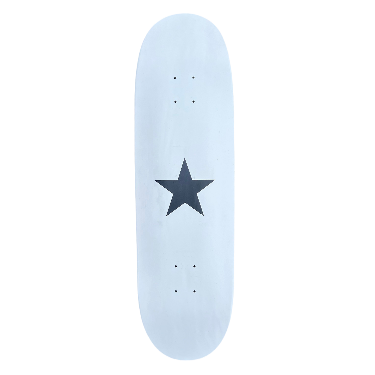 Stardust Matte Black Star Egg Shaped Deck 9.0" White (Screenprinted)