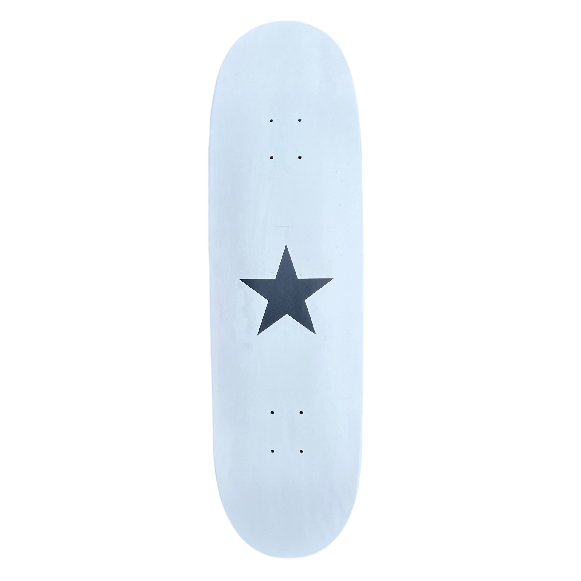 Stardust Matte Black Star Egg Shaped Deck 9.0" White (Screenprinted)