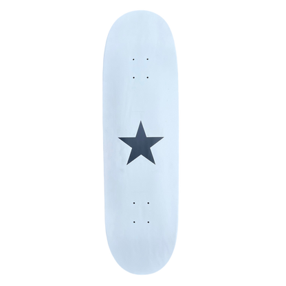 Stardust Matte Black Star Egg Shaped Deck 9.0" White (Screenprinted)