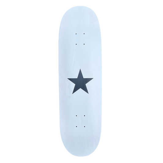 Stardust Matte Black Star Egg Shaped Deck 9.0" White (Screenprinted)