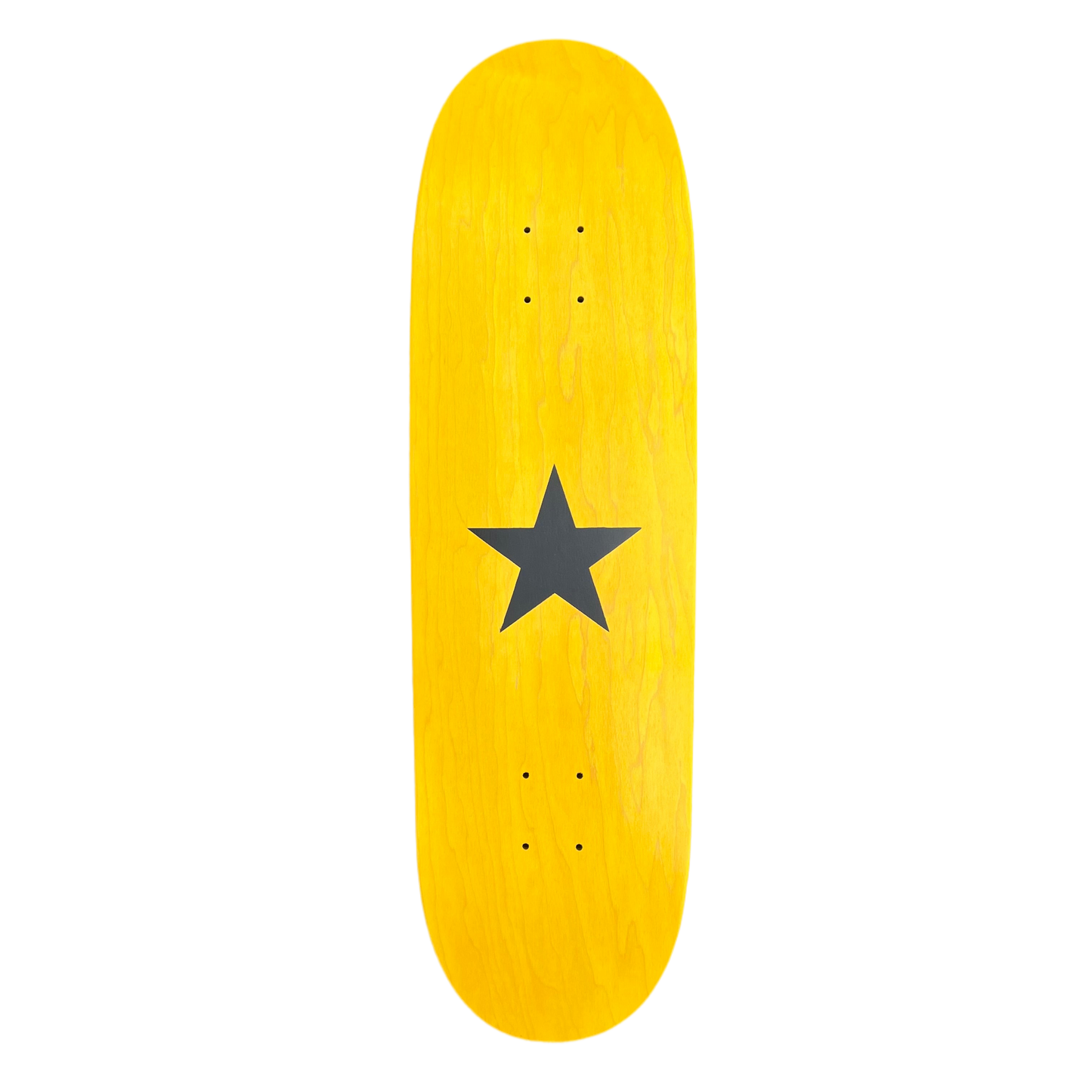 Stardust Matte Black Star Egg Shaped Deck 9.0" Yellow Stain (Screenprinted)