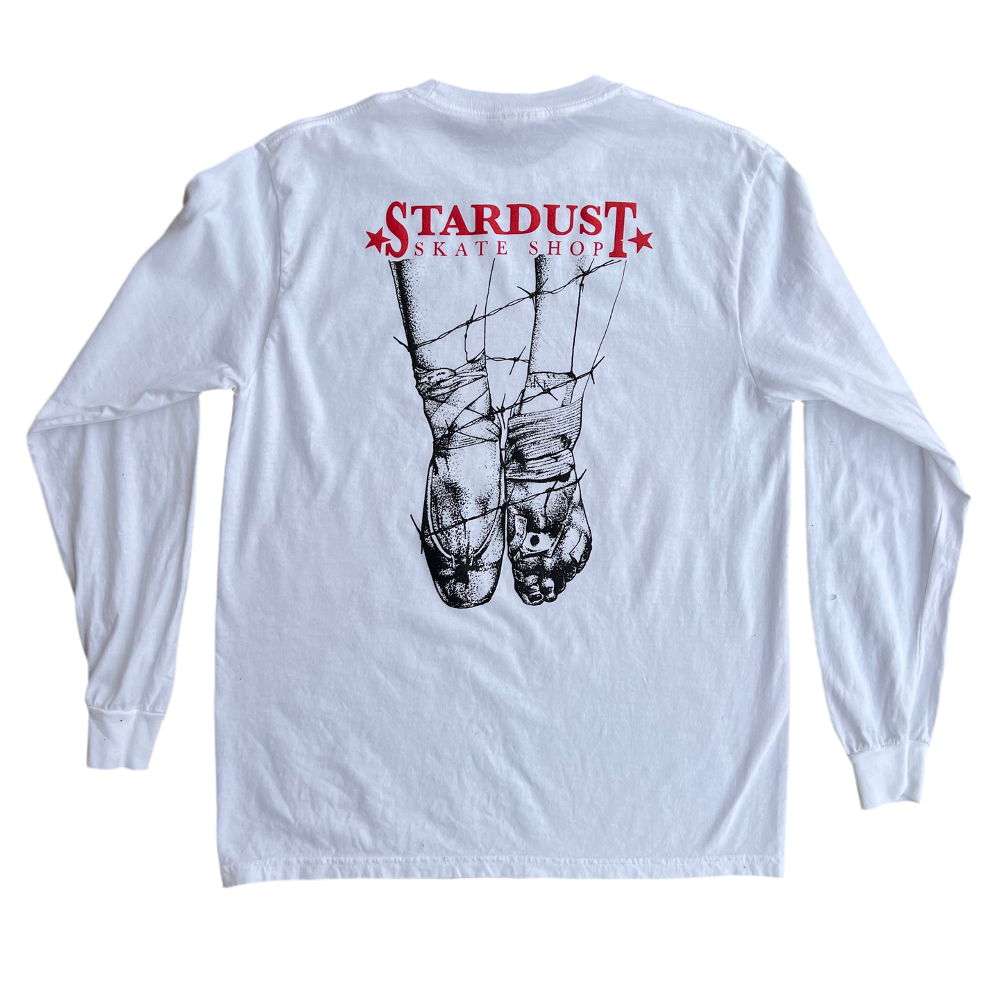 Stardust Skate Shop "Ballerina" Long Sleeve Tee 034 White / Bright Red / Black