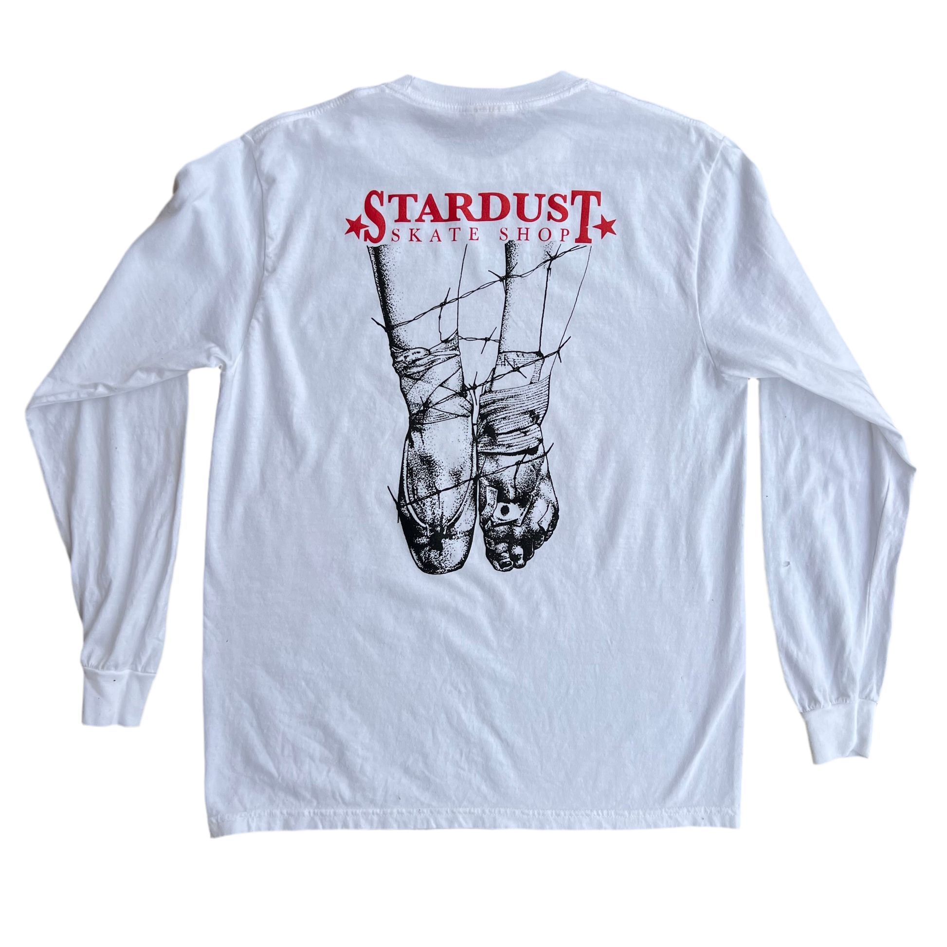 Stardust Skate Shop "Ballerina" Long Sleeve Tee 034 White / Bright Red / Black