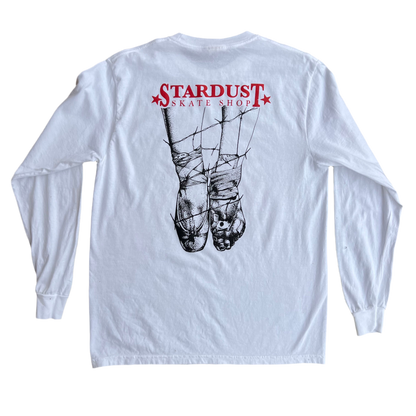 Stardust Skate Shop "Ballerina" Long Sleeve Tee 034 White / Bright Red / Black