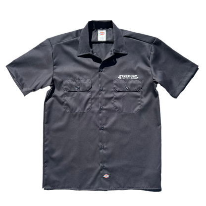 Stardust Dickies Screenprinted Short Sleeve Work Shirt Black / White