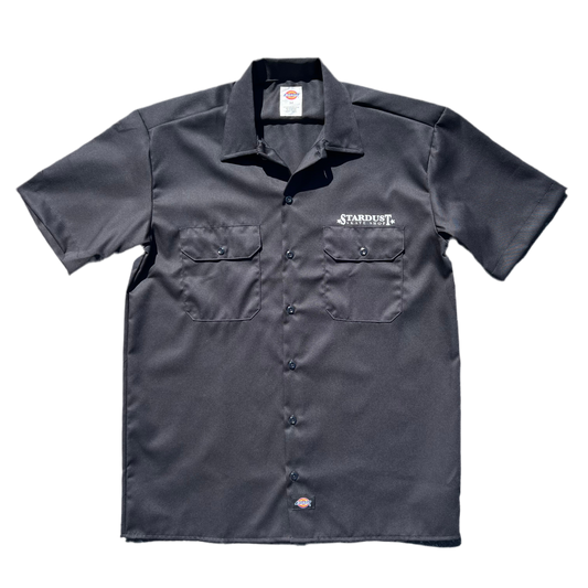 Stardust Dickies Screenprinted Short Sleeve Work Shirt Black / White