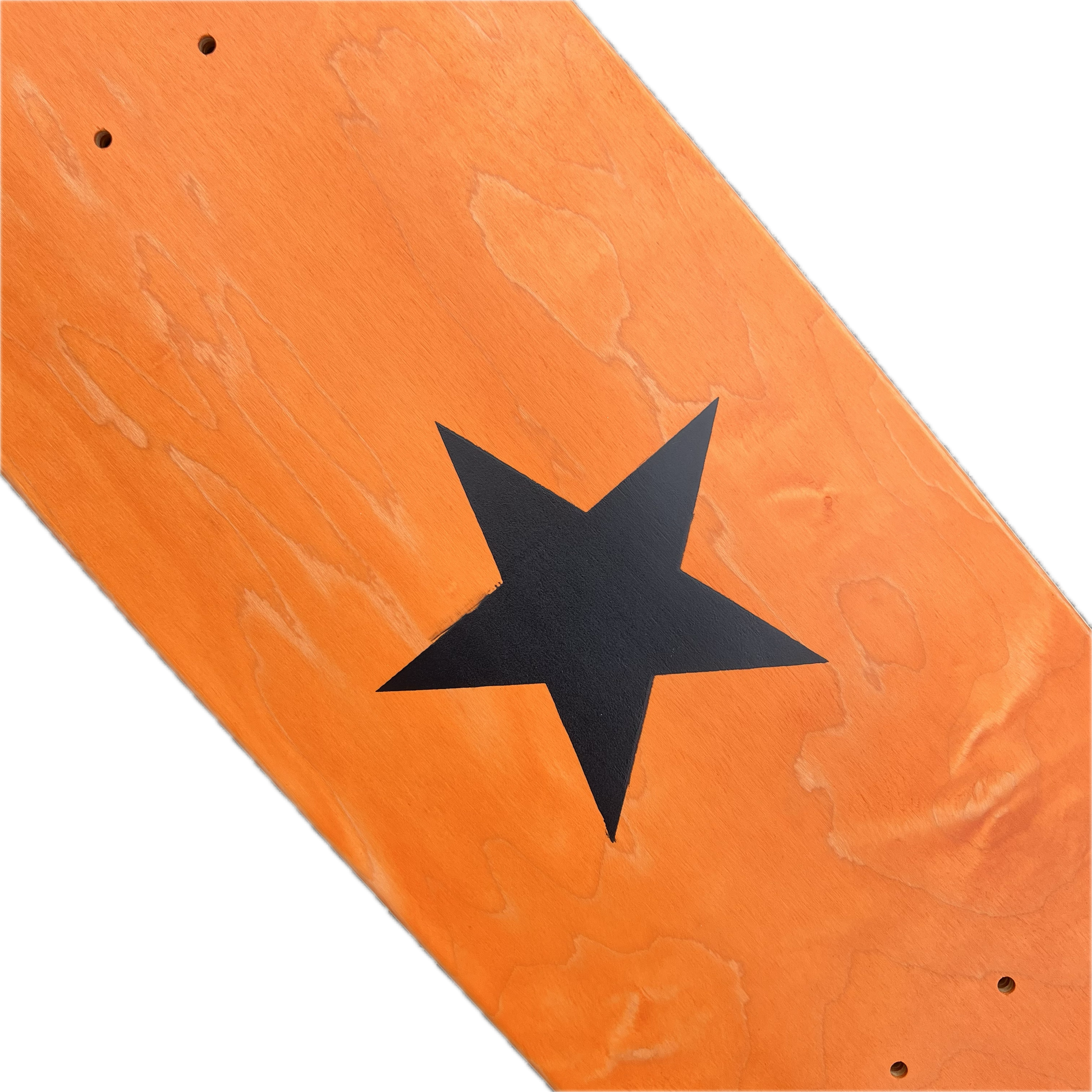 Stardust Matte Black Star Egg Shaped Deck 9.0" Orange Stain (Screenprinted)