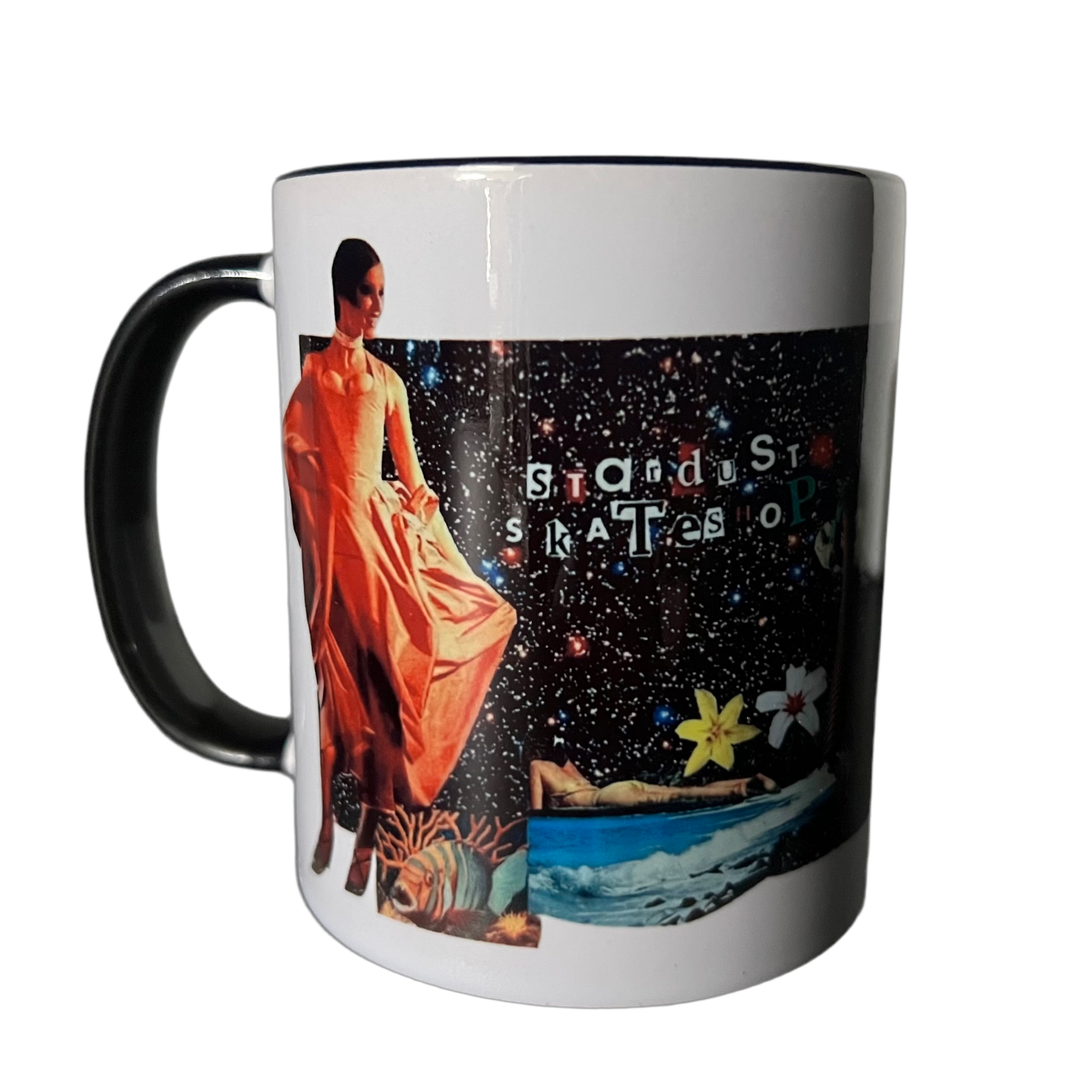 Stardust Skate Shop "Stardust Collage" 036 By Kelly Jo 11.8 oz. Ceramic Mug White / Multi / Black