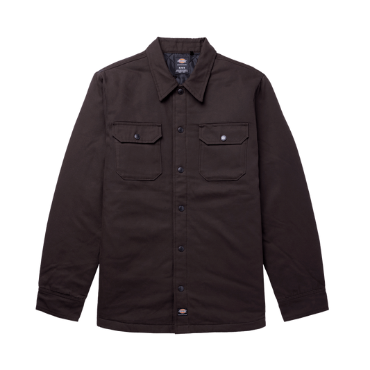 Dickies Skateboarding Heavyweight Lined Duck Snap Shirt Jacket Dark Brown