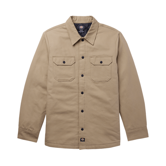 Dickies Skateboarding Heavyweight Lined Duck Snap Shirt Jacket Khaki