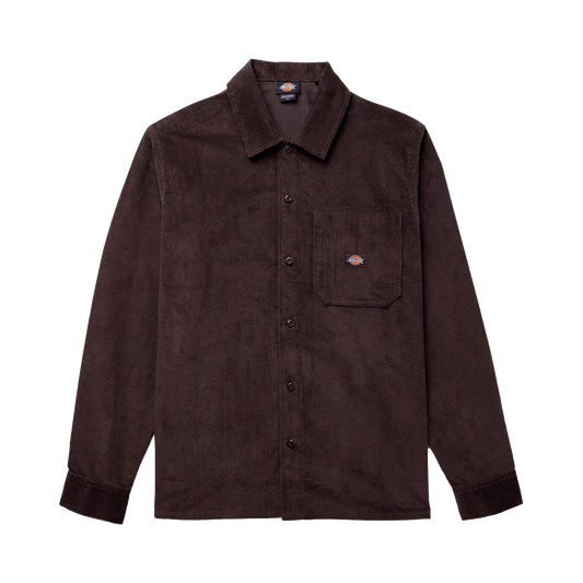 Dickies Long Sleeve Corduroy Work Shirt Chocolate Brown