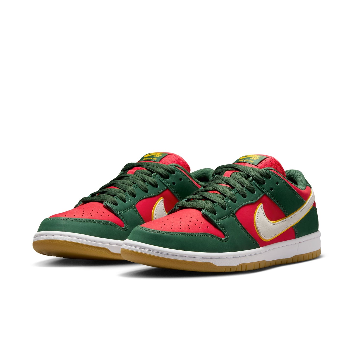 Nike SB "Seattle Supersonics" Dunk Low Pro Premium Fir / University Gold - Fire Red FZ1287-300