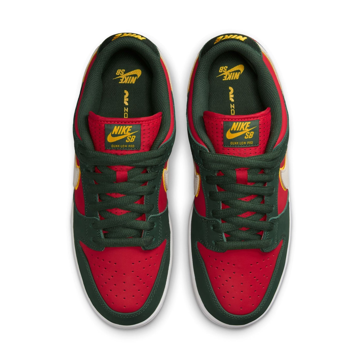 Nike SB "Seattle Supersonics" Dunk Low Pro Premium Fir / University Gold - Fire Red FZ1287-300