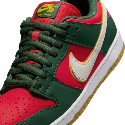 Nike SB "Seattle Supersonics" Dunk Low Pro Premium Fir / University Gold - Fire Red FZ1287-300