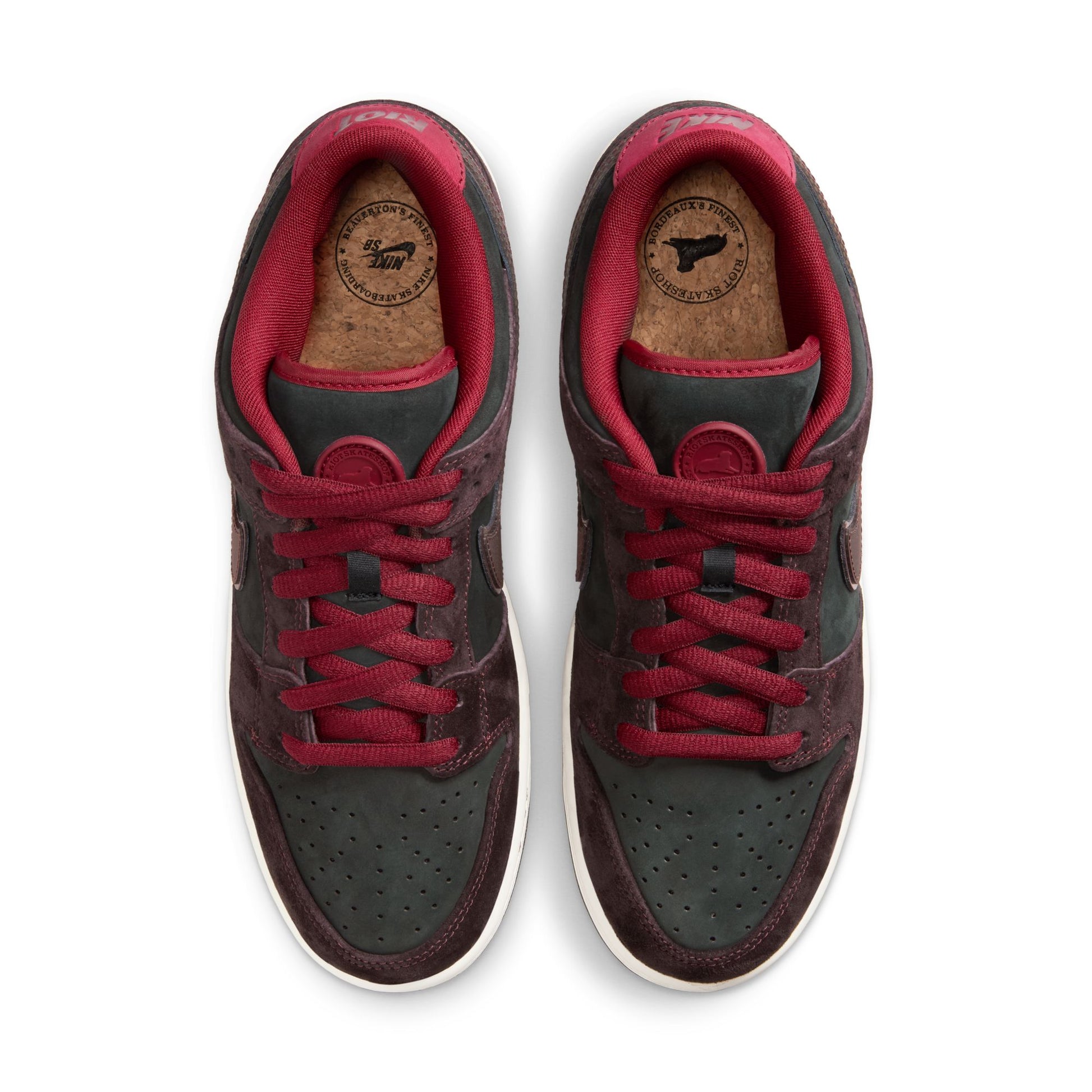 Nike SB x Riot Skate Shop Dunk Low Pro Mahogany / Dark Beetroot - Team Red - Sail FZ1289-200