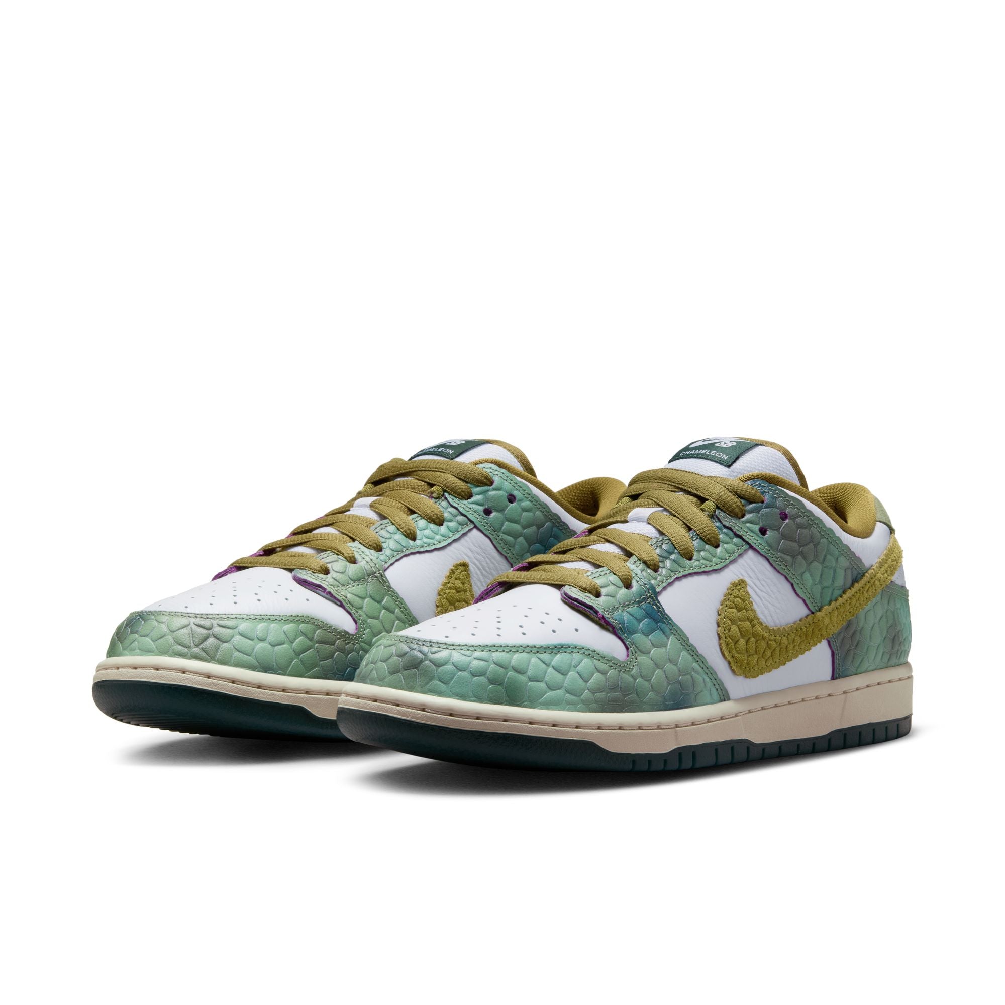 Nike SB Dunk Low Pro Chameleon By Alexis Sablone Oil Green Desert Stardust Skate Shop