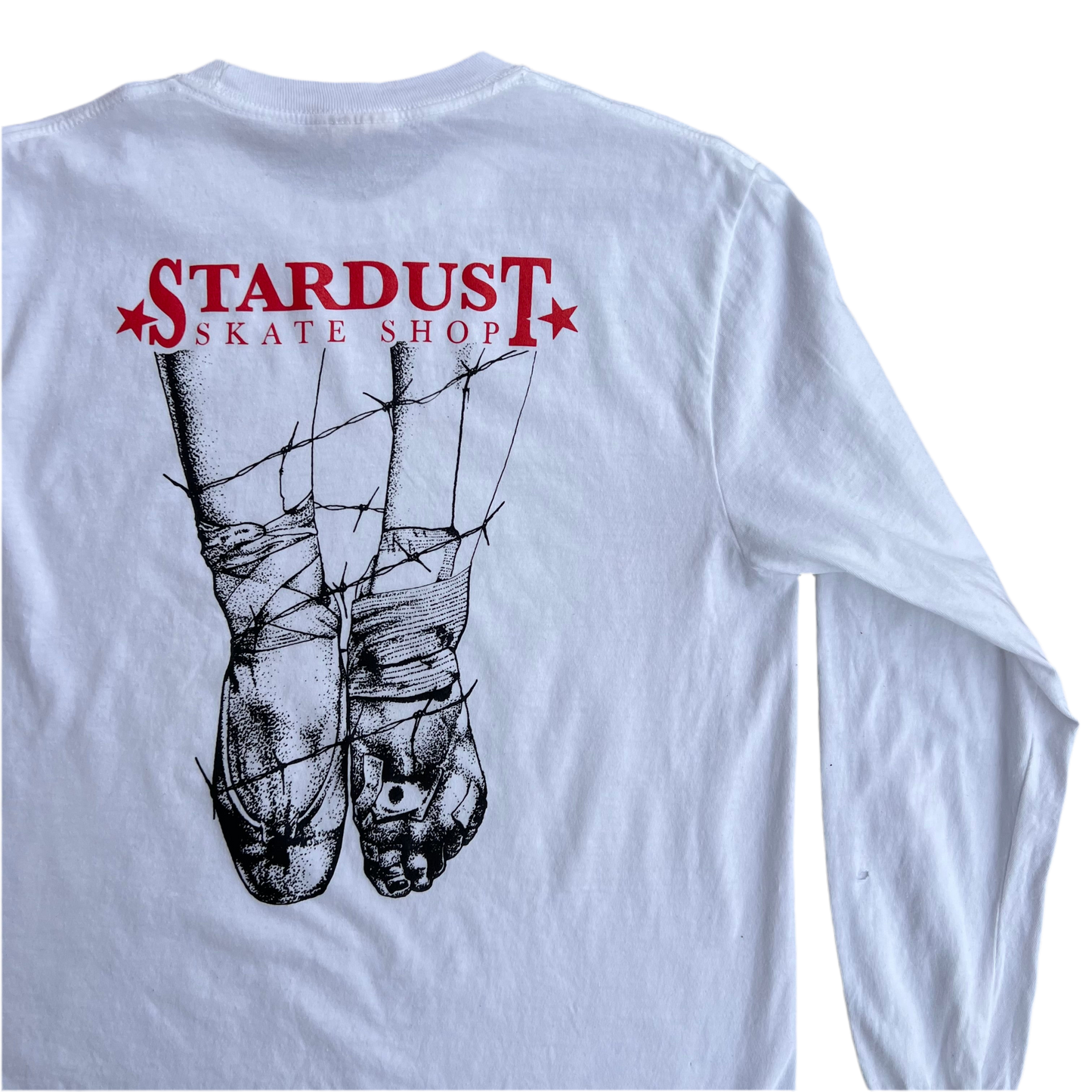 Stardust Skate Shop "Ballerina" Long Sleeve Tee 034 White / Bright Red / Black