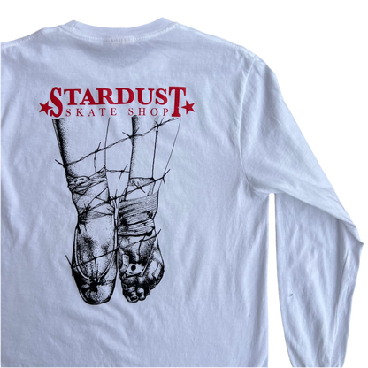 Stardust Skate Shop "Ballerina" Long Sleeve Tee 034 White / Bright Red / Black