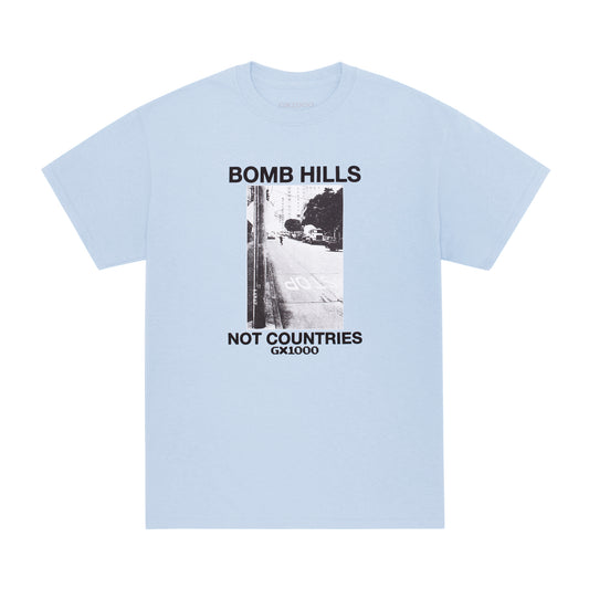 GX1000 Bomb Hills Not Countries Tee Powder Blue