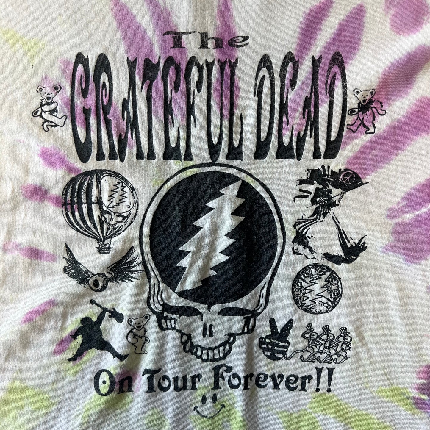 Vintage 2013 Grateful Dead Tour Double Sided Print Parking Lot Bootleg Tee - X-Large - Tie Dye