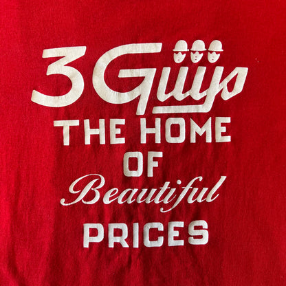 Vintage 1990s 3 Guys "Ugly Is Only Skin Deep" Double Sided Print Tee - Large - Red