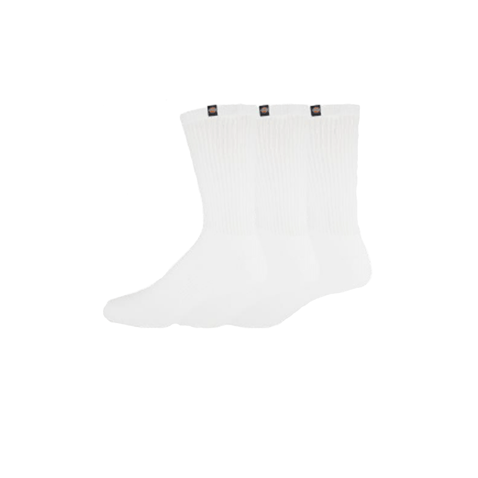 Dickies Label Crew Socks 3 - Pack (Size 6 - 12) White