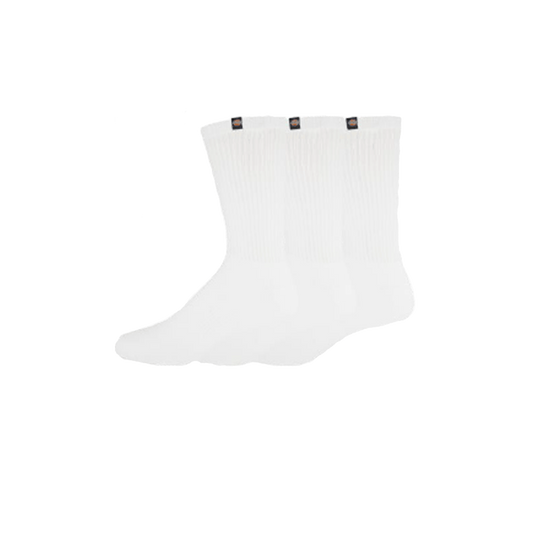 Dickies Label Crew Socks 3 - Pack (Size 6 - 12) White