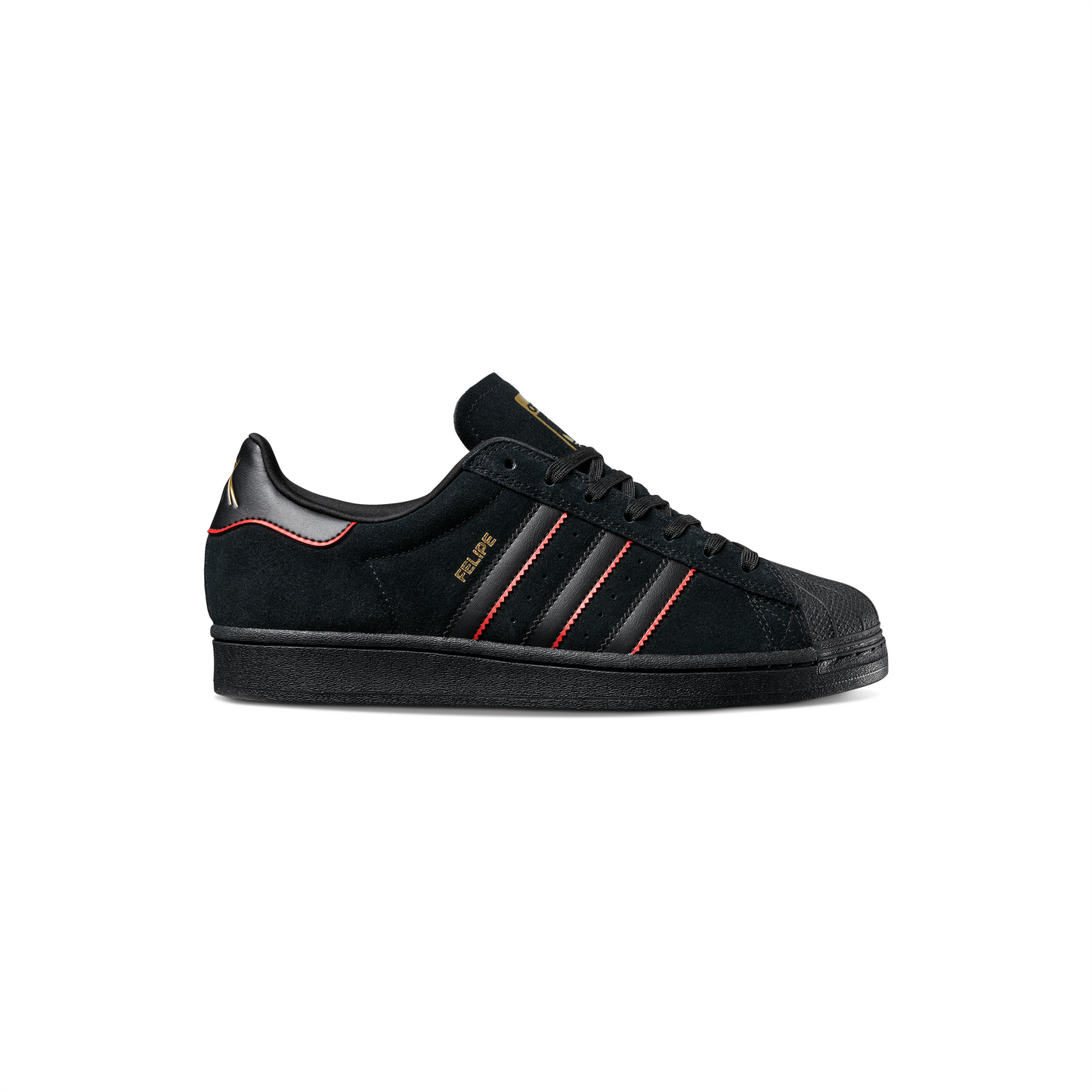 Adidas Superstar x Felipe Gustavo Skate Shoes Core Black / Better Scarlet / Gold Metallic