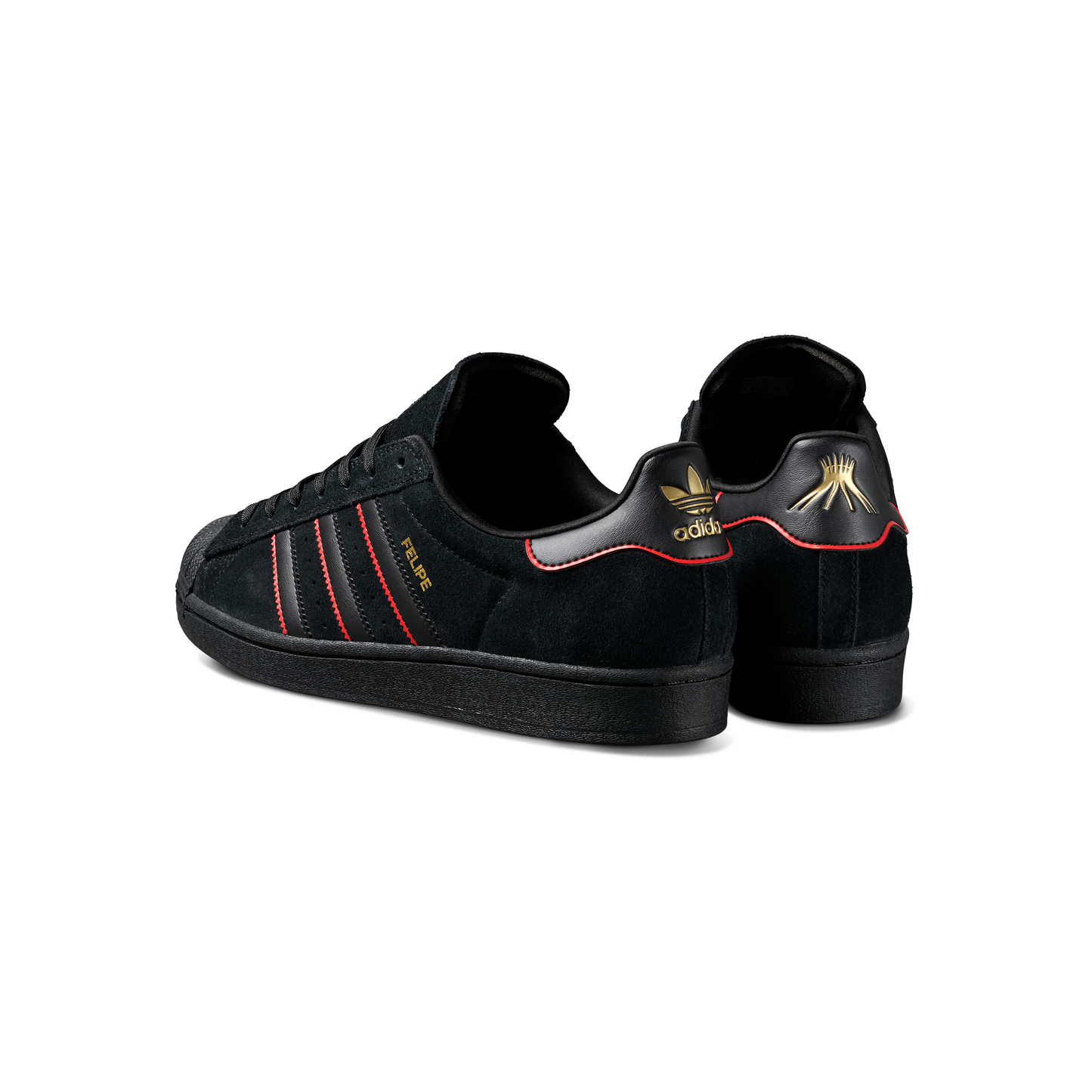 Adidas Superstar x Felipe Gustavo Skate Shoes Core Black / Better Scarlet / Gold Metallic