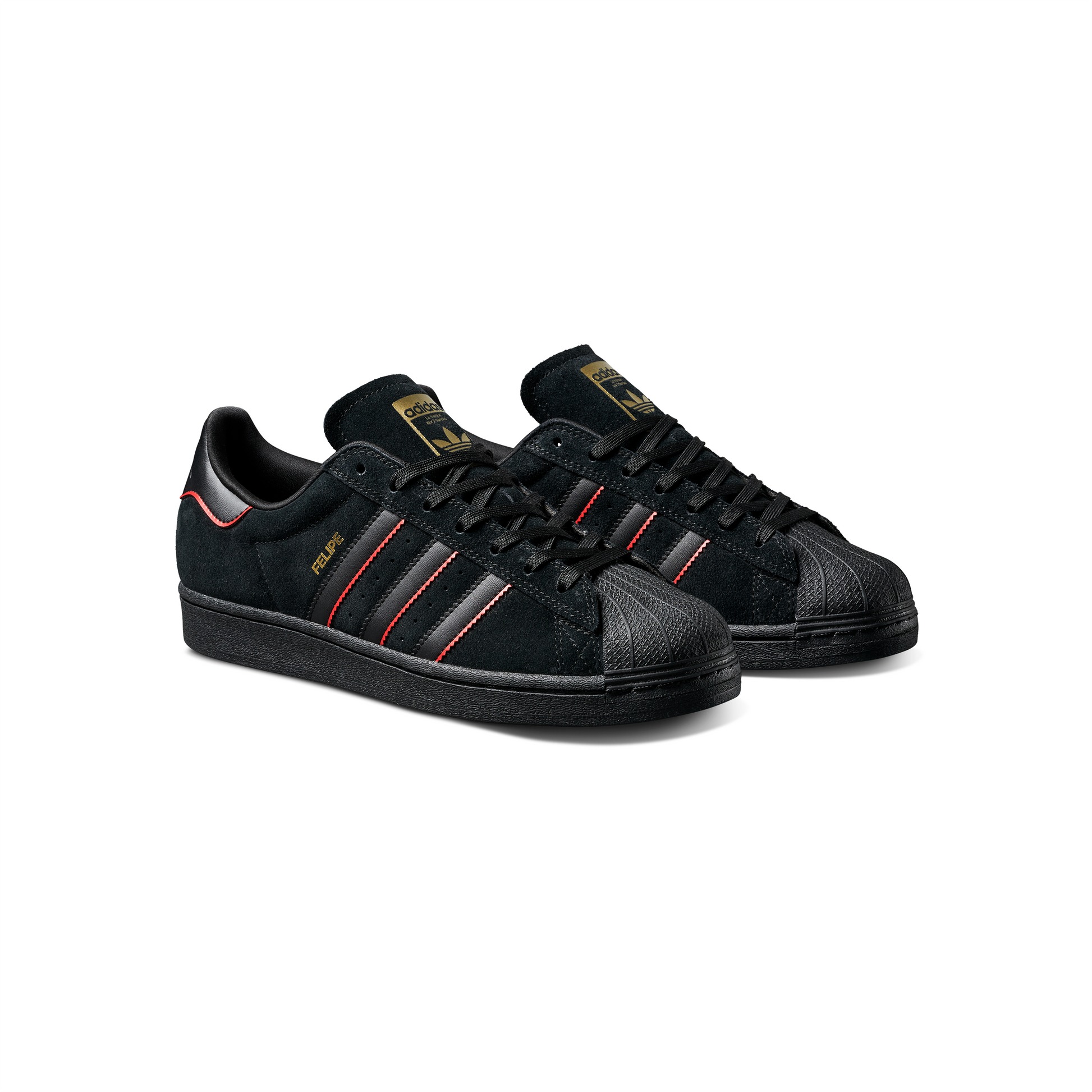 Adidas Superstar x Felipe Gustavo Skate Shoes Core Black / Better Scarlet / Gold Metallic