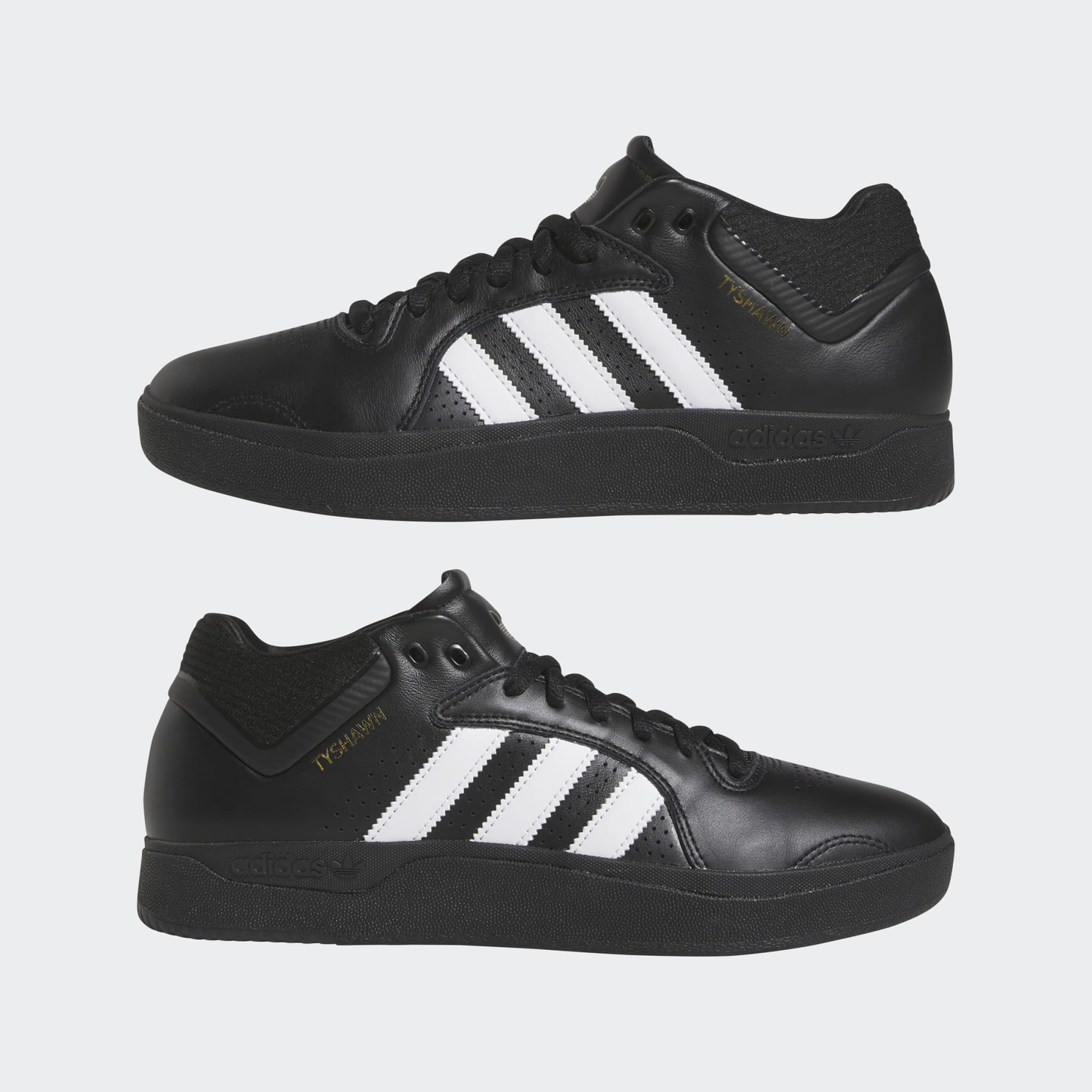 Adidas Tyshawn Remastered Skate Shoes Core Black / Cloud White / Gold Metallic