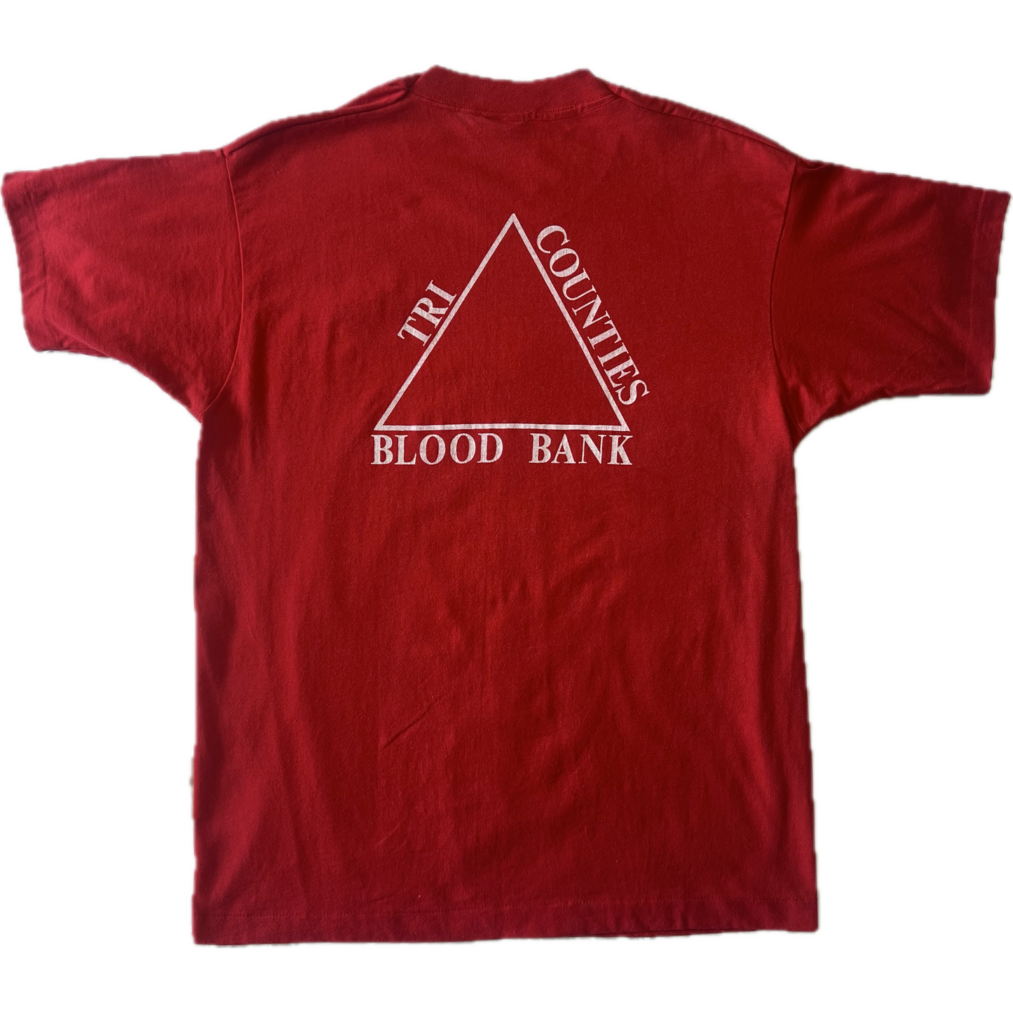 Vintage 1990s Tri Counties Blood Bank Tee - Medium - Red