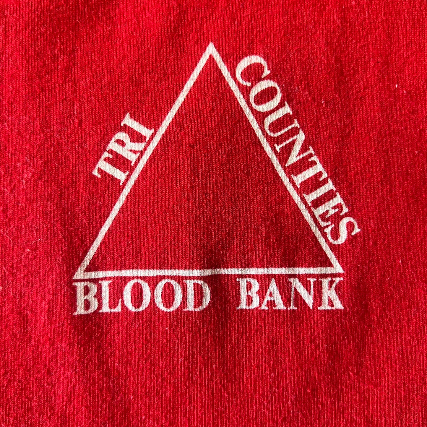 Vintage 1990s Tri Counties Blood Bank Tee - Medium - Red