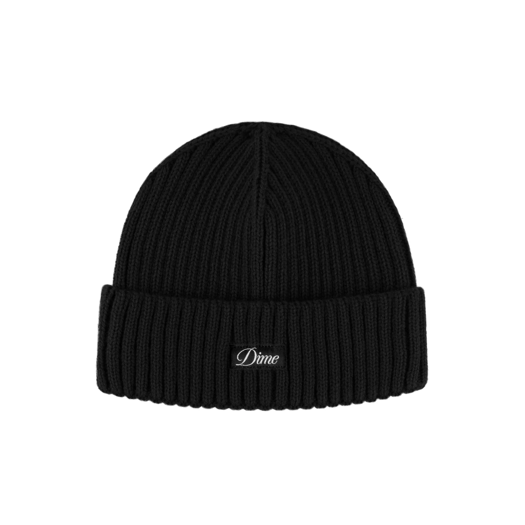 Dime Cursive Fold Beanie Black