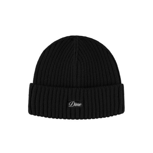 Dime Cursive Fold Beanie Black