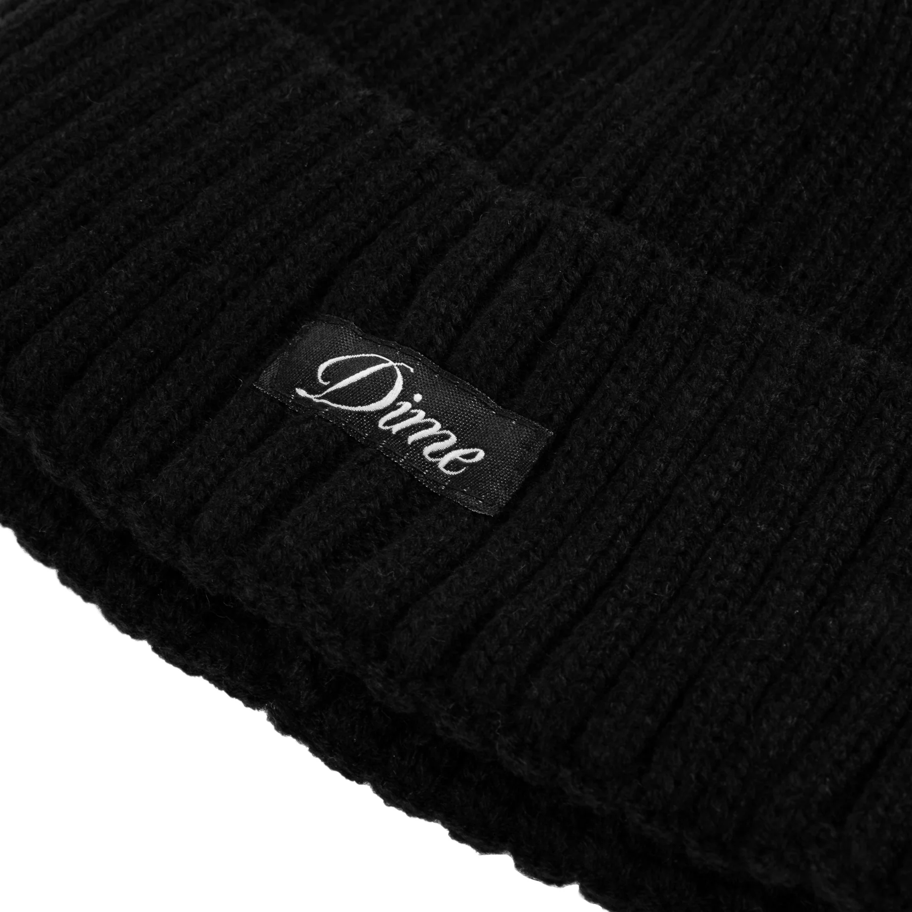 Dime Cursive Fold Beanie Black