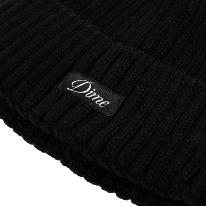 Dime Cursive Fold Beanie Black