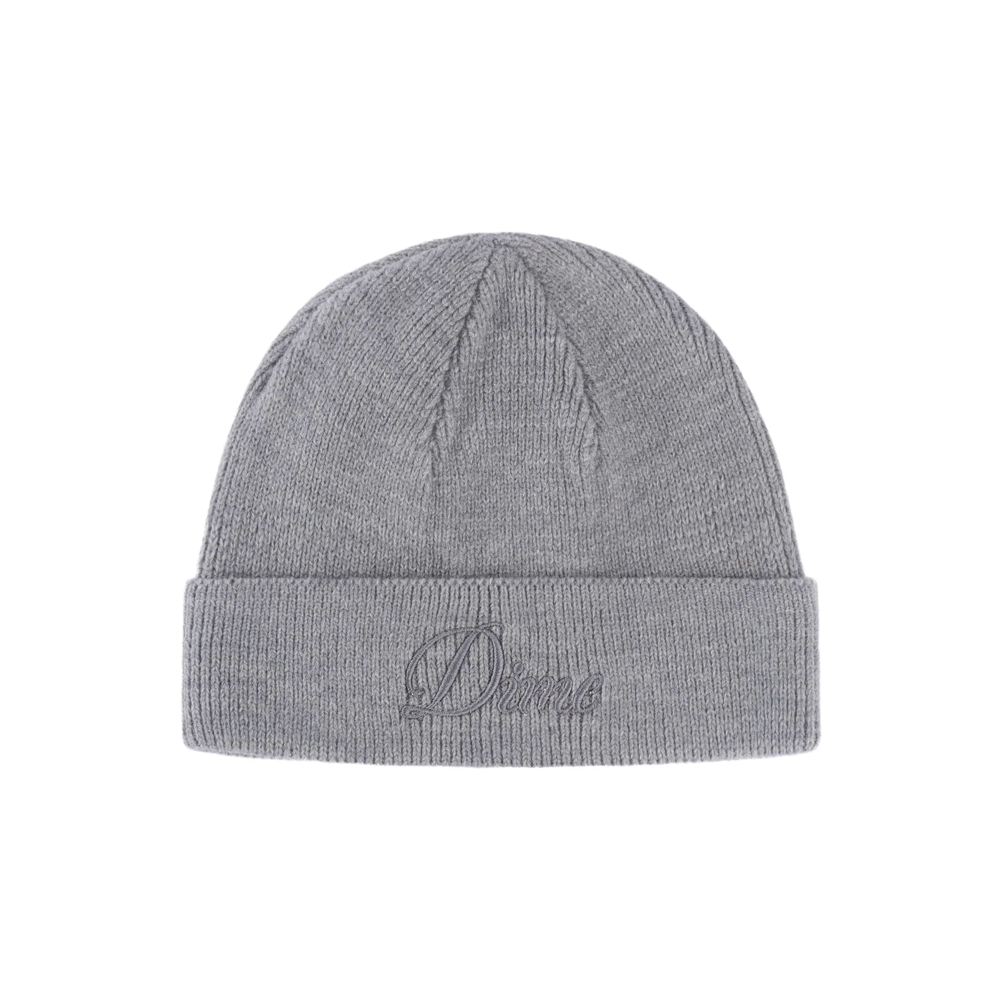 Dime Cursive Wool Fold Beanie Heather Grey