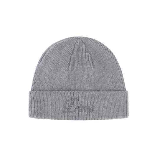 Dime Cursive Wool Fold Beanie Heather Grey