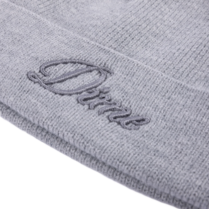 Dime Cursive Wool Fold Beanie Heather Grey