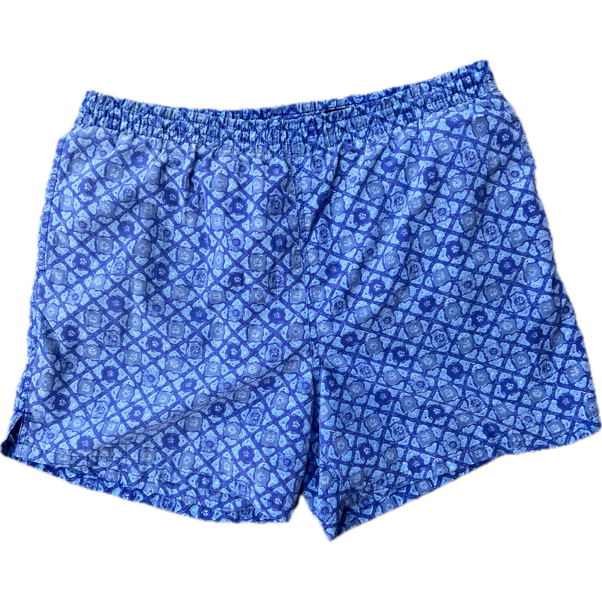 Vintage 1990s Express Swim Trunks - Small - Blue / Purple All Over Print