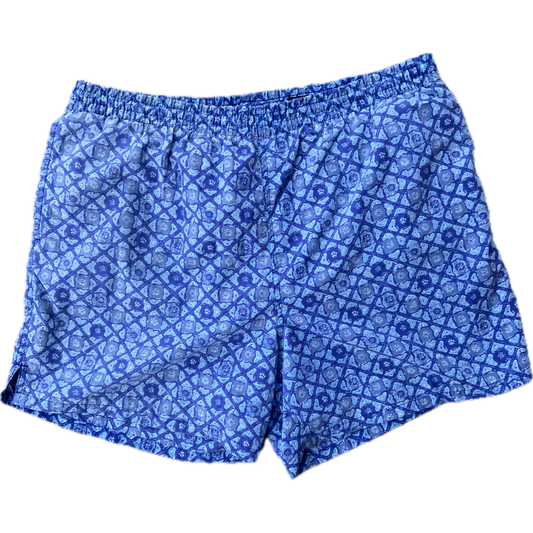 Vintage 1990s Express Swim Trunks - Small - Blue / Purple All Over Print