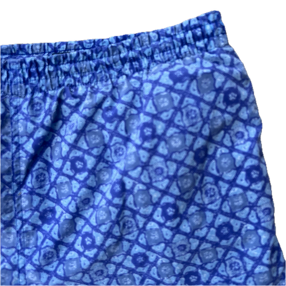 Vintage 1990s Express Swim Trunks - Small - Blue / Purple All Over Print