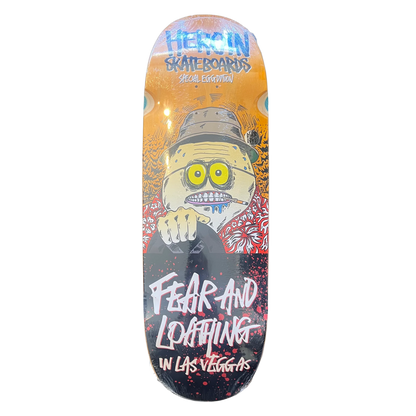 Heroin Fear & Loathing Wide Boy Egg Shaped Deck With Wheel Wells 10.4"