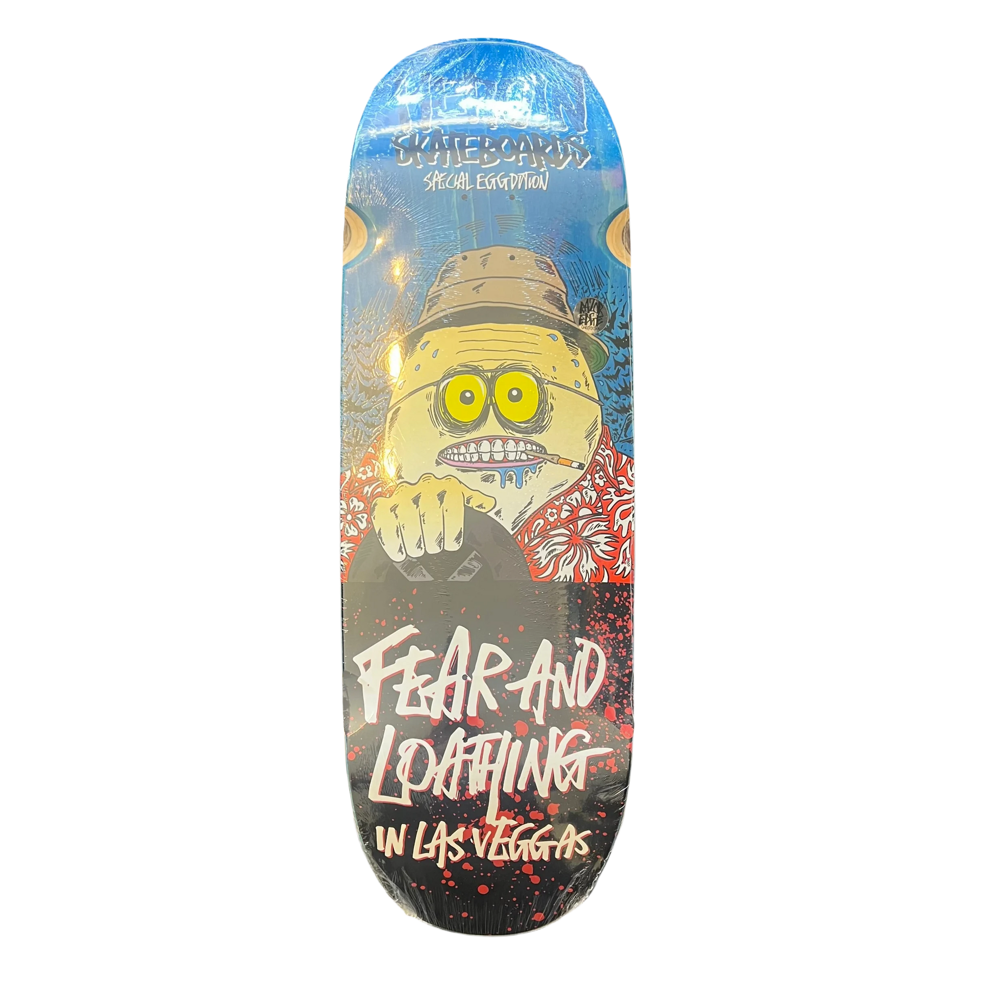 Heroin Fear & Loathing Wide Boy Egg Shaped Deck With Wheel Wells 10.4"