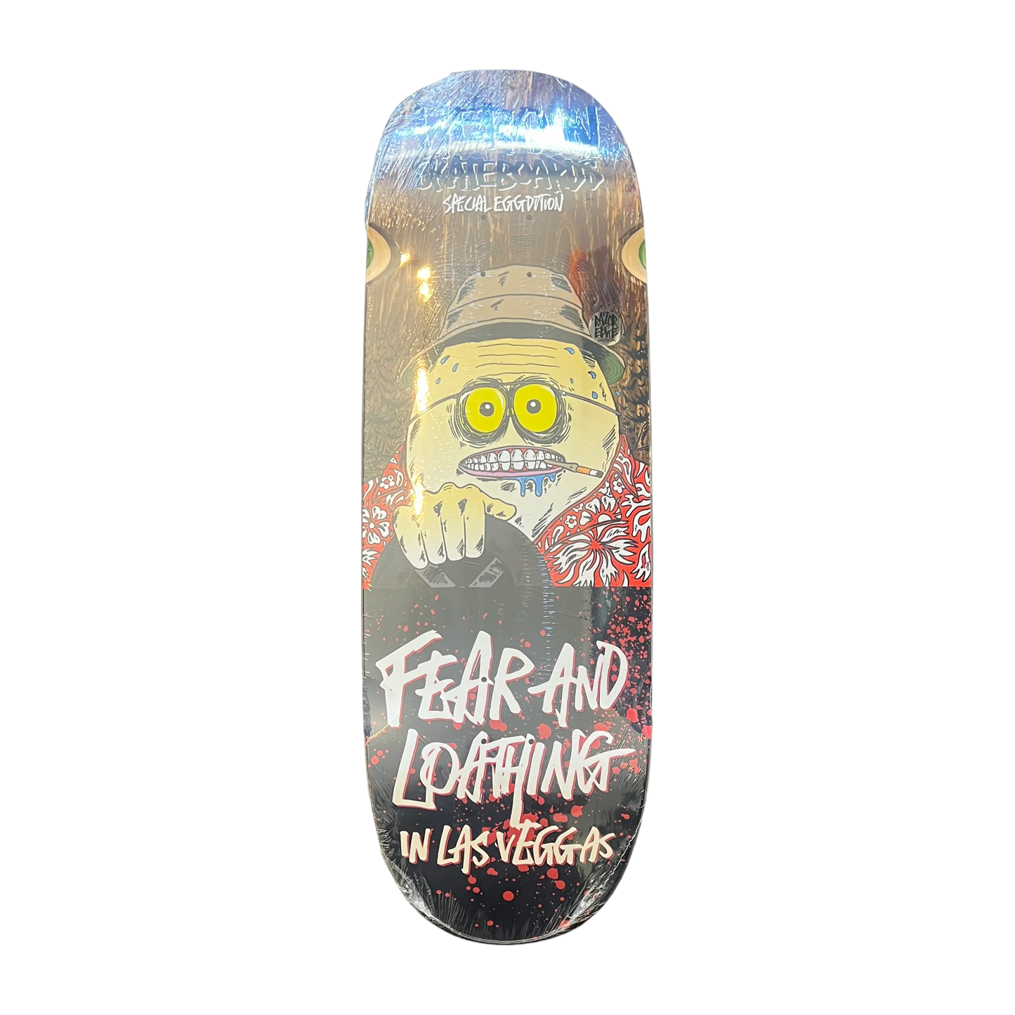 Heroin Fear & Loathing Wide Boy Egg Shaped Deck With Wheel Wells 10.4"