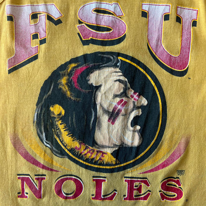 Vintage 1990s "FSU Noles" Florida State University Seminoles Tank Top - Medium - Yellow