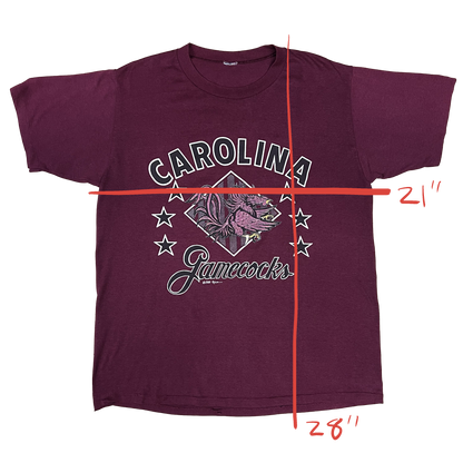 Vintage 1988 Carolina Gamecocks Tee - Medium - Burgundy