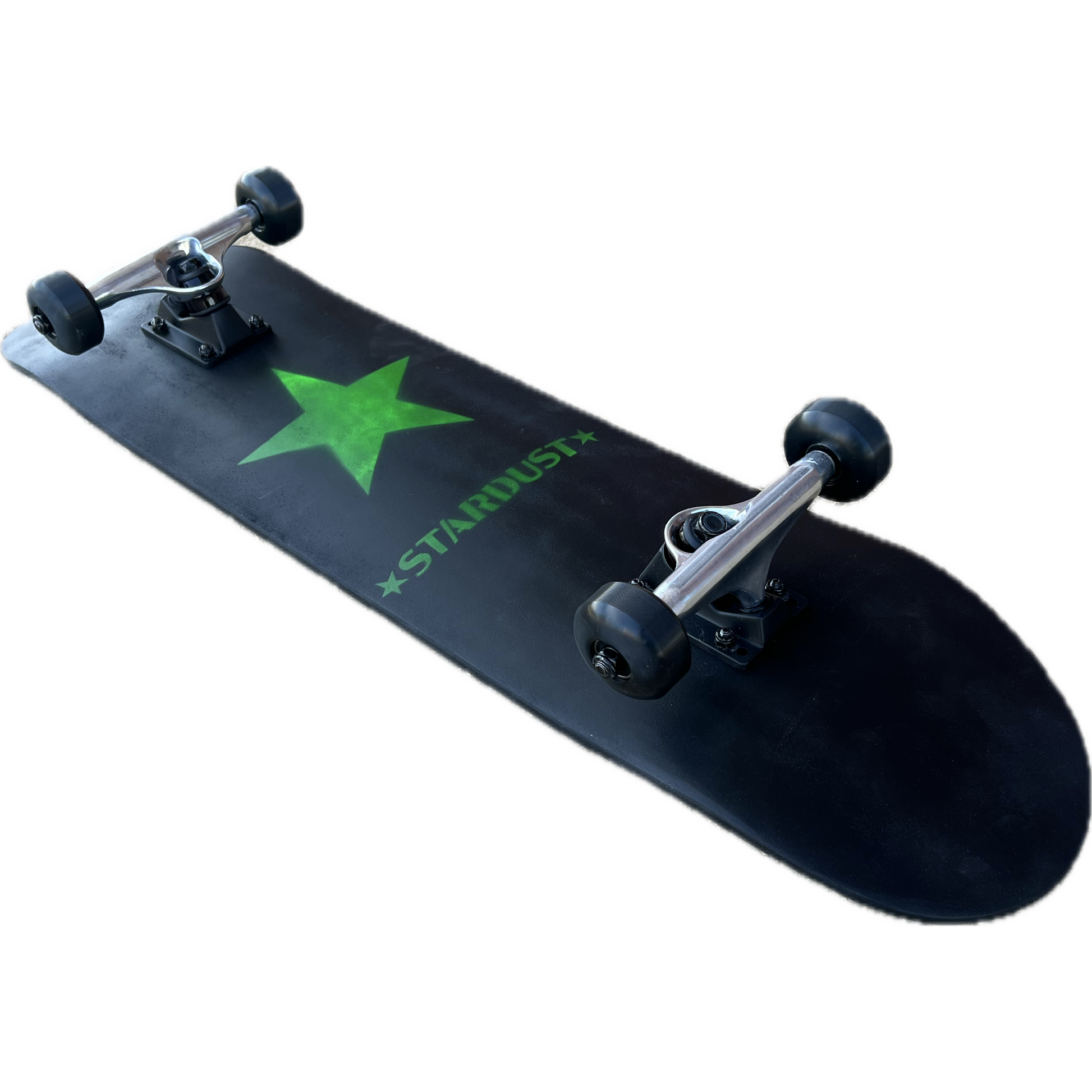 Stardust Green Star Pre-Built Complete 7.75" x 32.0" Entry Level Skateboard Matte Black / Green