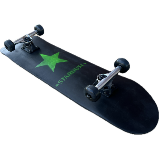 Stardust Green Star Pre-Built Complete 7.75" x 32.0" Entry Level Skateboard Matte Black / Green